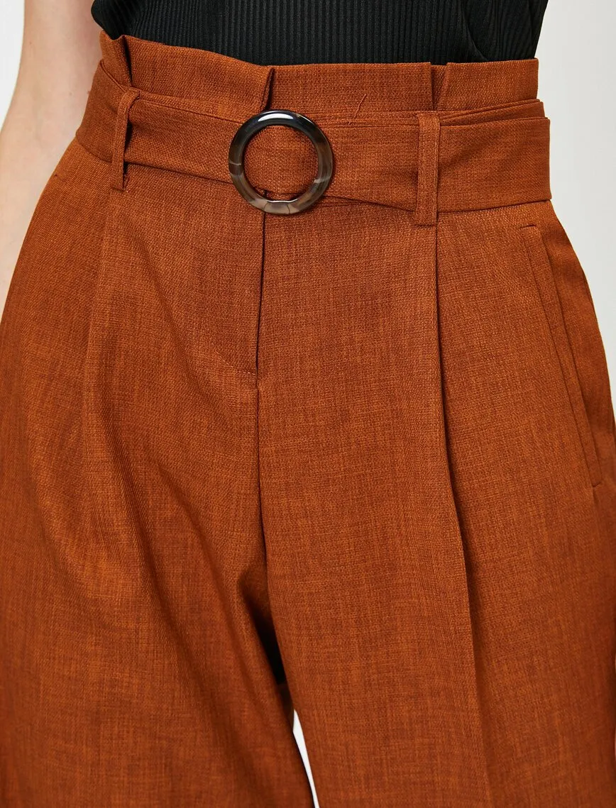 16352 Burnt Orange Belt Detail Trousers