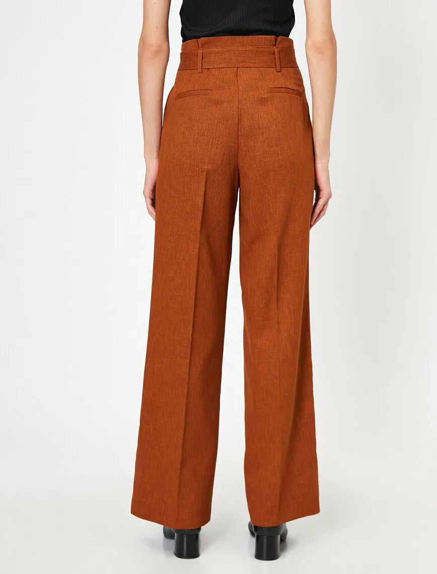 16352 Burnt Orange Belt Detail Trousers