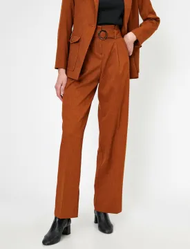 16352 Burnt Orange Belt Detail Trousers