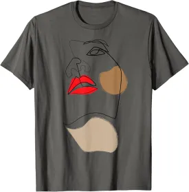 Abstract Art Minimal Line Drawing nude colors T-Shirt