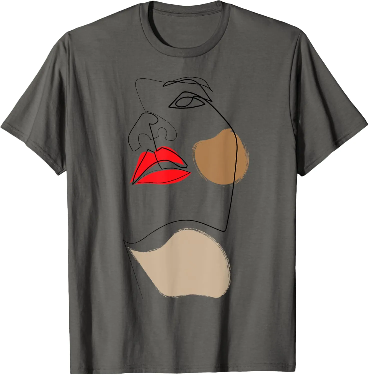 Abstract Art Minimal Line Drawing nude colors T-Shirt