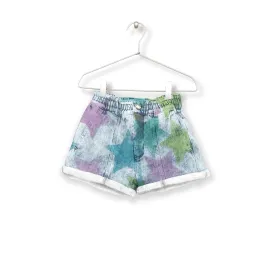 ALLOVER STAR PRINT DENIM SHORTS