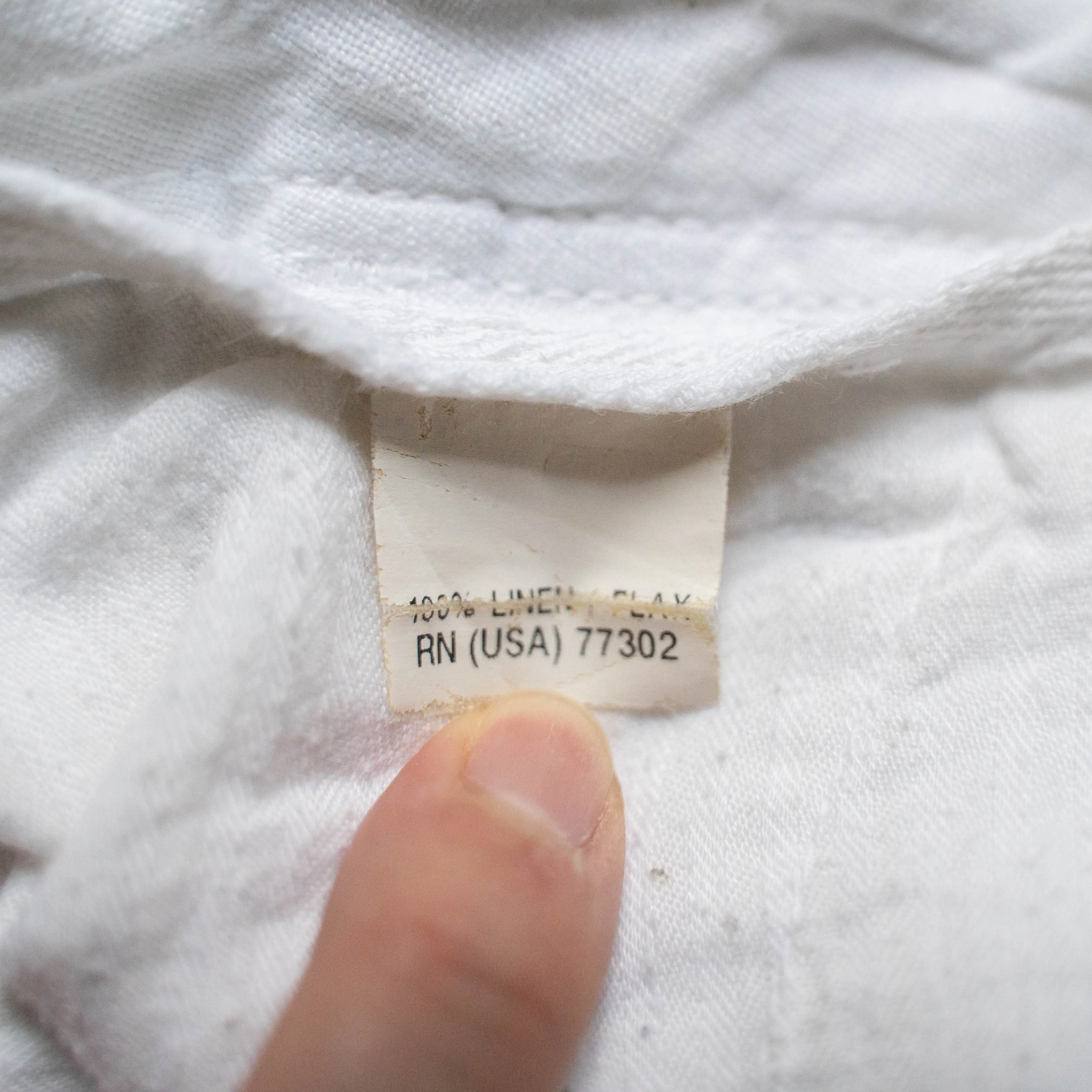 around 1990s white color all linen easy pants