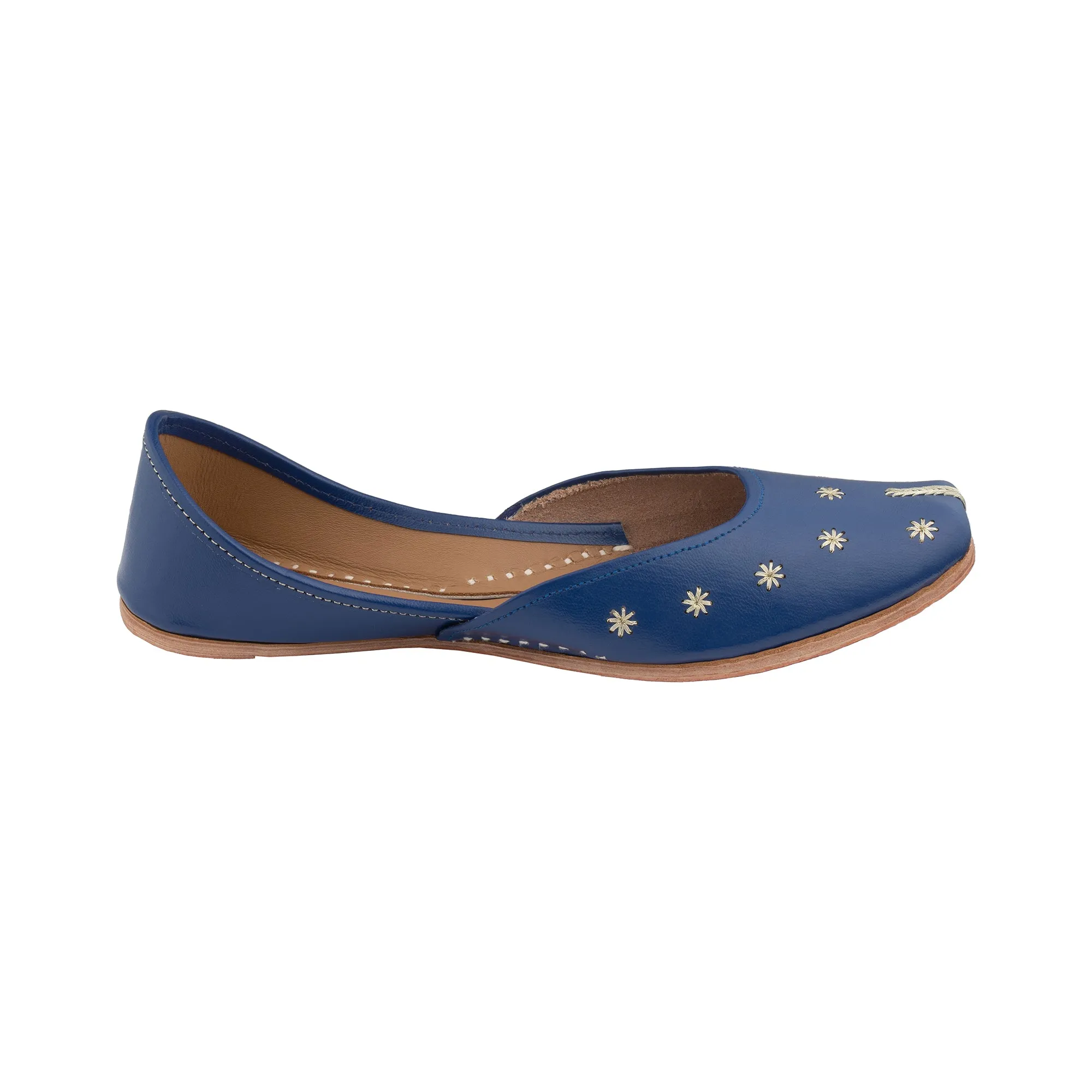 Blue Sapphire Women's Kolhapuri Leather Jutti