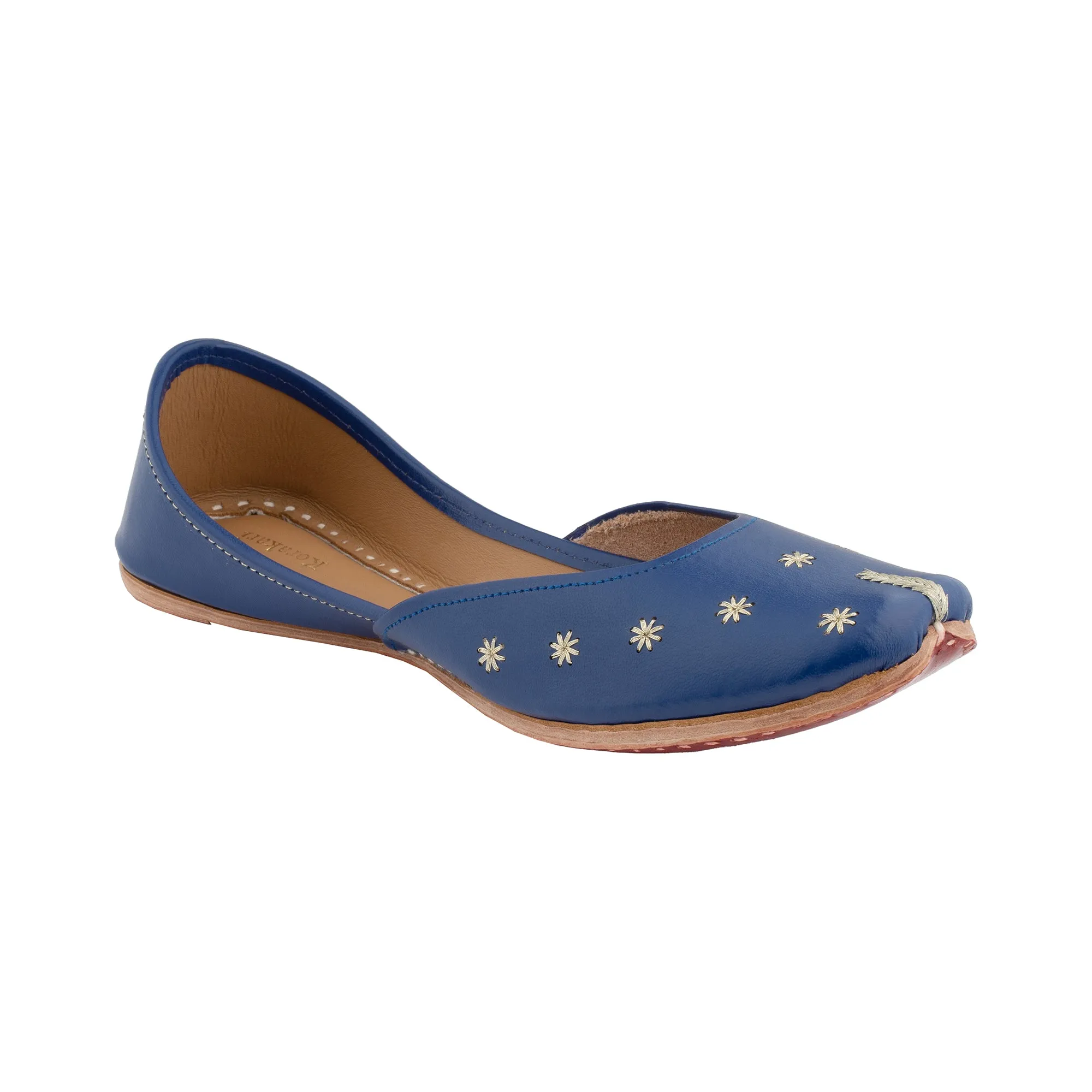 Blue Sapphire Women's Kolhapuri Leather Jutti