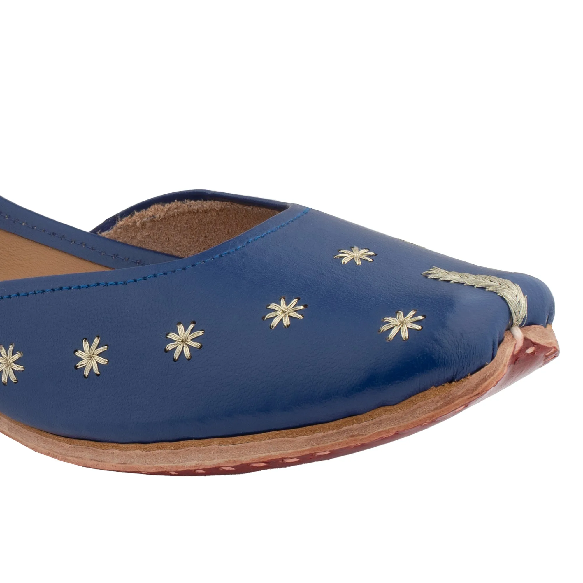 Blue Sapphire Women's Kolhapuri Leather Jutti