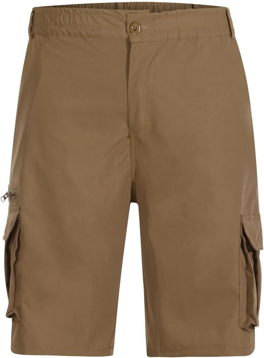 Cargo Shorts for Men Casual Summer Hiking Pants Elastic Waist Big and Tall Knee Length Multi-Pockets Bermuda Shorts