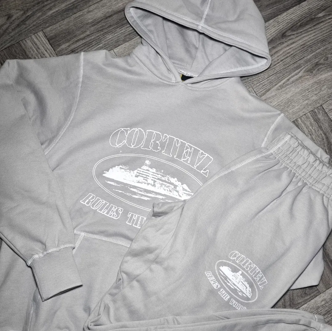 Corteiz Superior Tracksuit Stone Grey