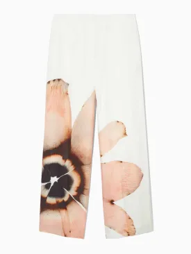 Floral print wide leg trousers
