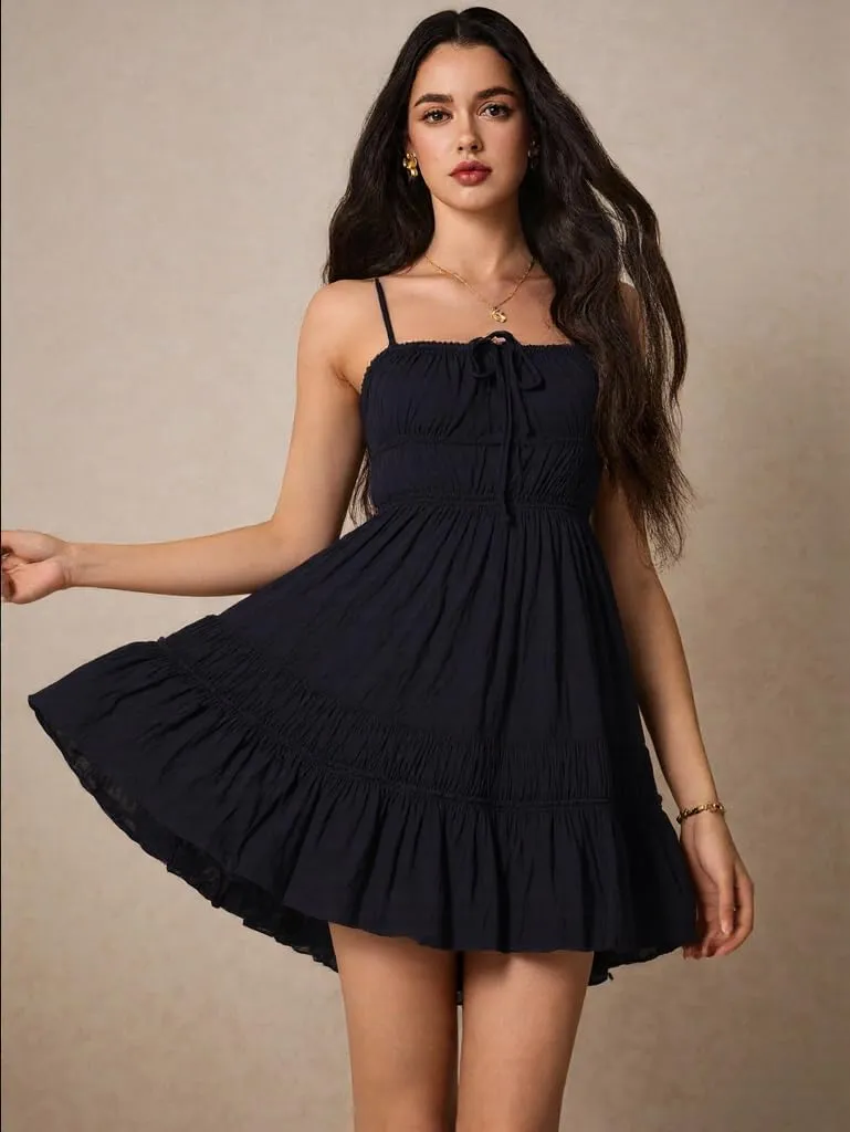 ForeMode Summer Deep V Neck Bohemian Women Mini Short Dress Backless Beach Boho Dress