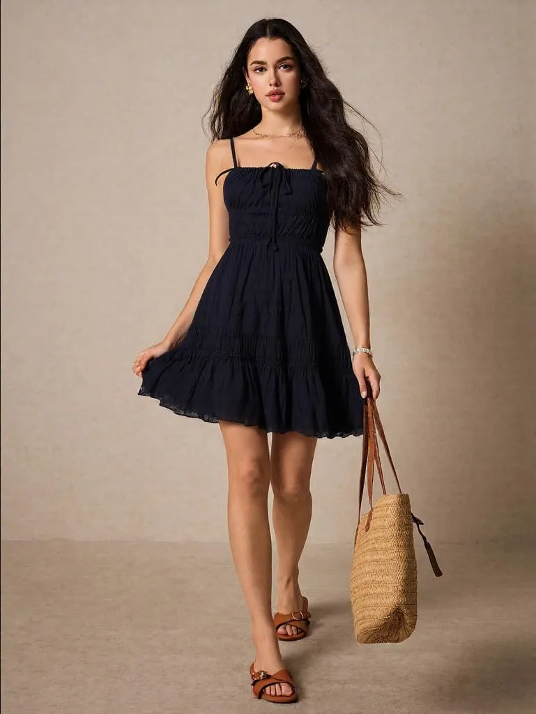 ForeMode Summer Deep V Neck Bohemian Women Mini Short Dress Backless Beach Boho Dress