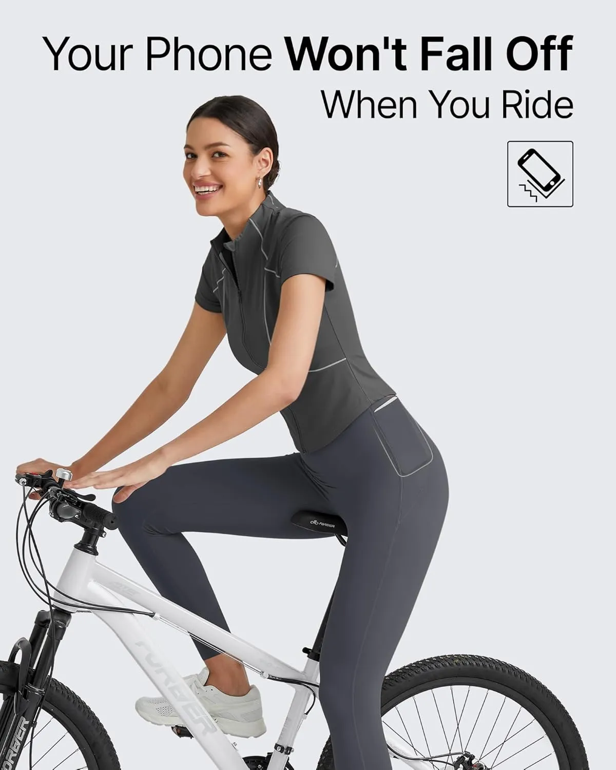 G4Free BareFeel Yoga Pants for Women Seamless Waistband Yoga Leggings Workout Biker Leggings with Pockets 25" 27" 29"