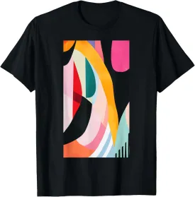 Geometric Abstract Stripes Pastel Colors Moder T-Shirt