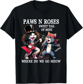 Graphic Funny Cat Animal Vintage Rock Cat Play Guitar Music T-Shirt