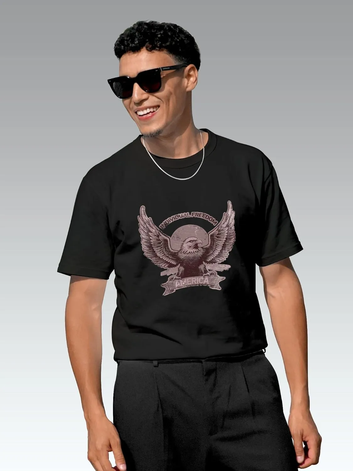 Graphic Tee Women Flower Top Eagle Men Humorous Kawaii Life is Good Floral 100% Cotton T-Shirt