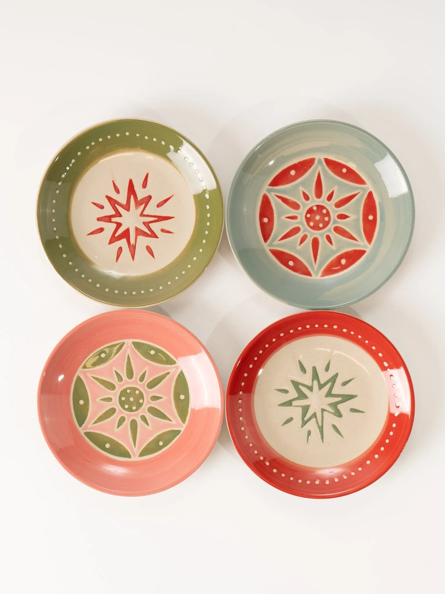 Green Holiday Patterned Plate
