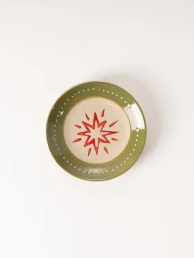 Green Holiday Patterned Plate
