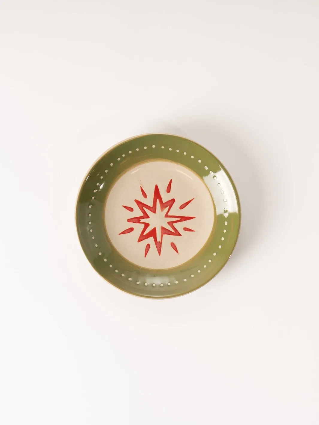 Green Holiday Patterned Plate