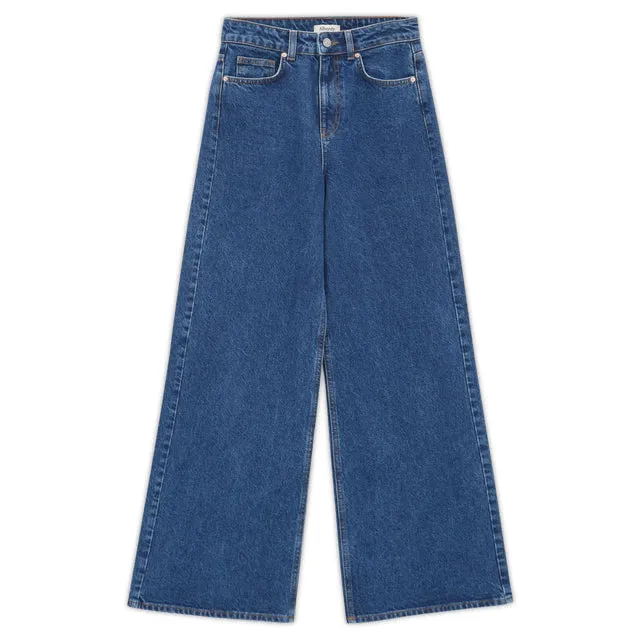 Indigo Full Length Wide Leg Jeans by Albaray