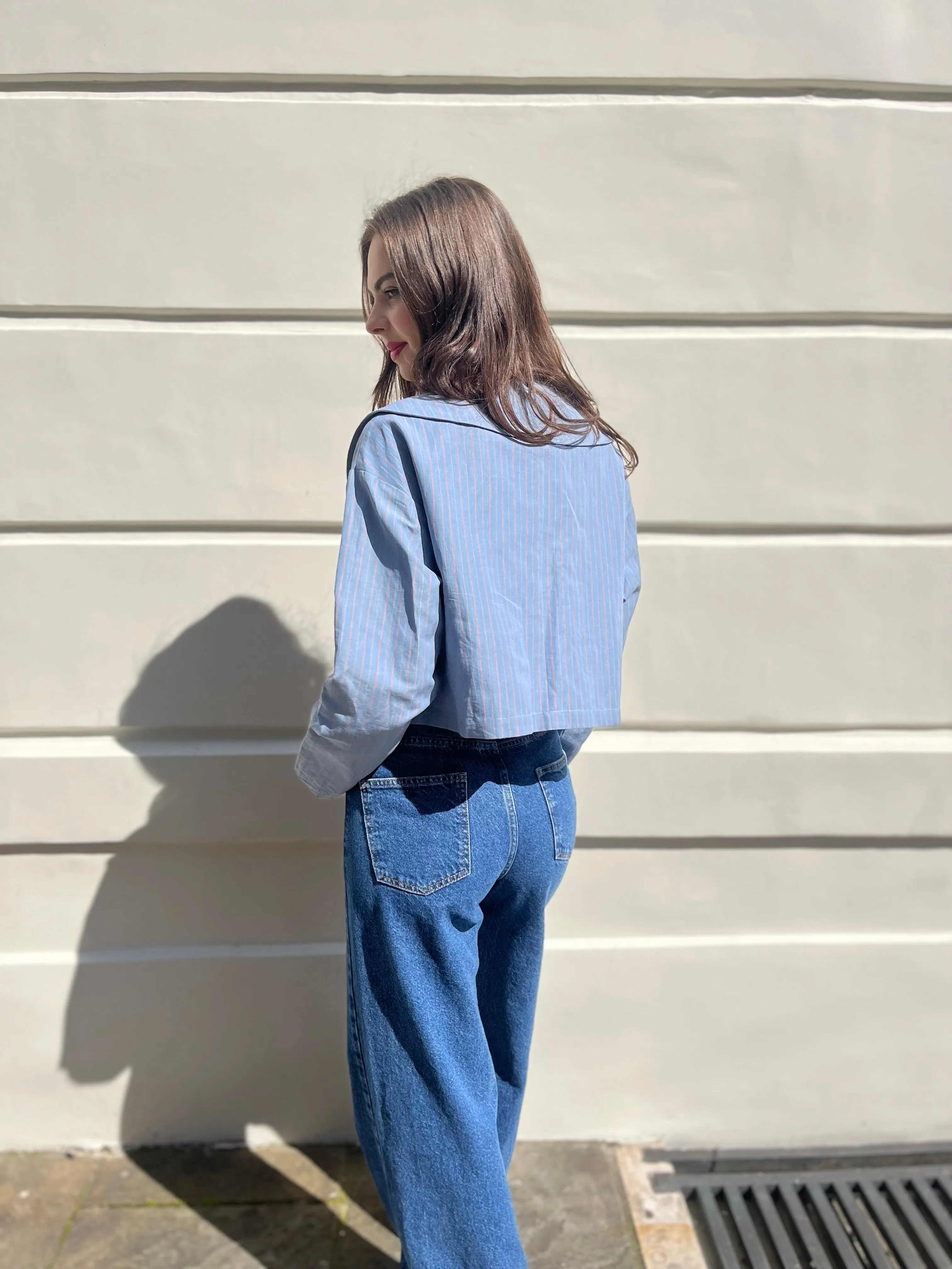 Indigo Full Length Wide Leg Jeans by Albaray