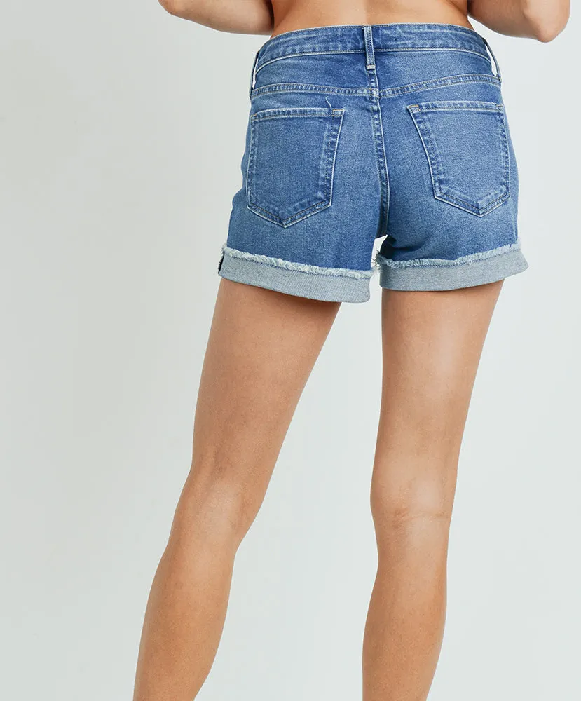 Just USA - Mid Rise Shorts With Cuff