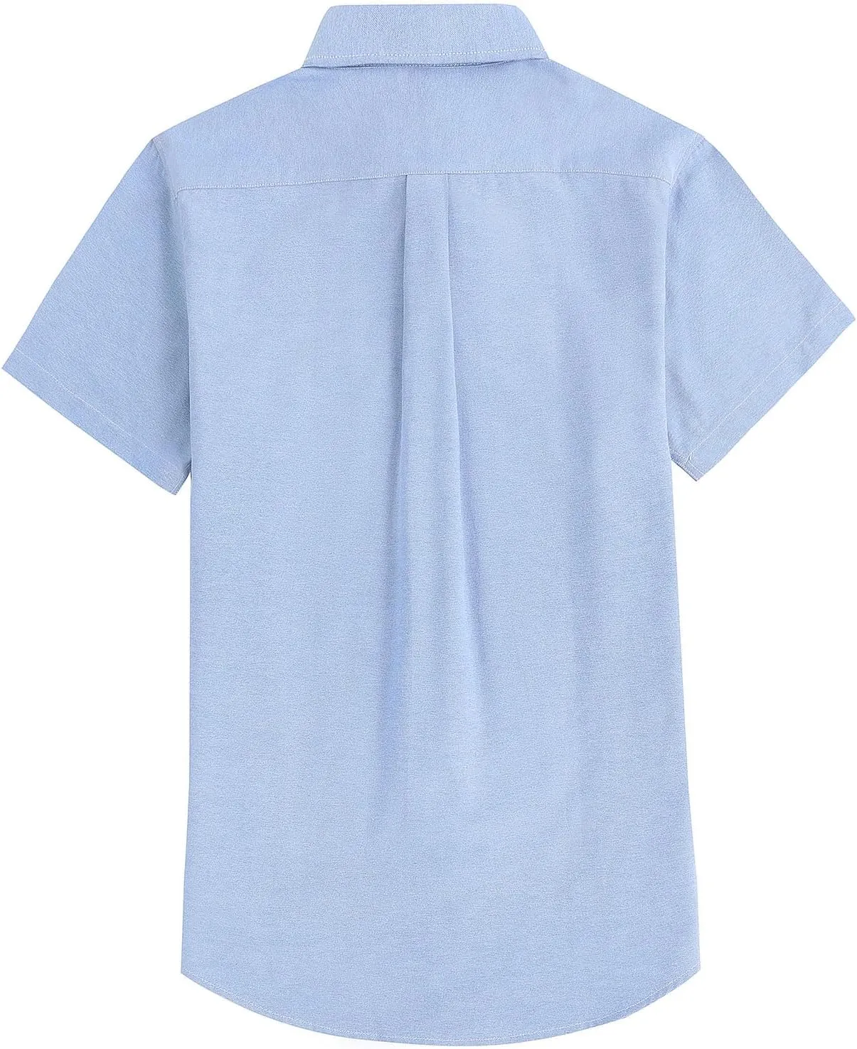 Men's Cotton Oxford Shirt Short Sleeve Button Down Business Casual with Chest Pocket for Gifts