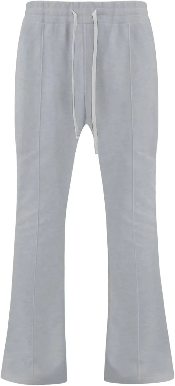 Mens Linen Stacked Flared Sweatpants Loose Fit Casual Hip Hop Wide Leg Peasant Pant Outdoor Athletic Bell Bottom Pant