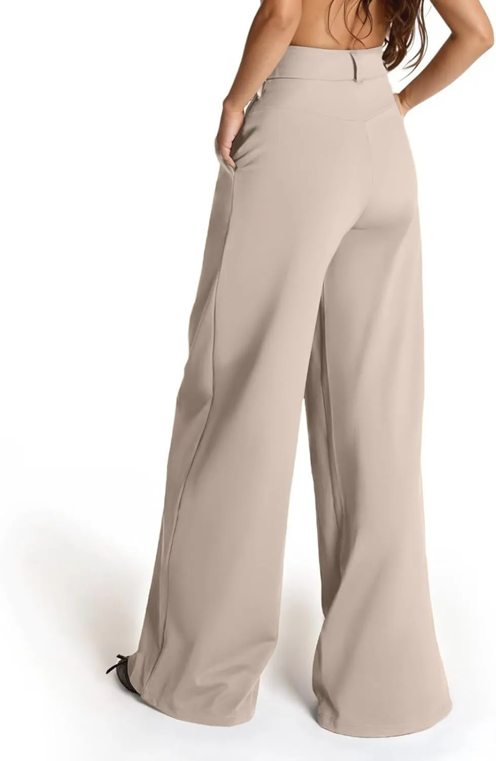 Plus Size Business Casual Pants for Women Wide Leg Dress Pants Palazzo Trousers for Office Work