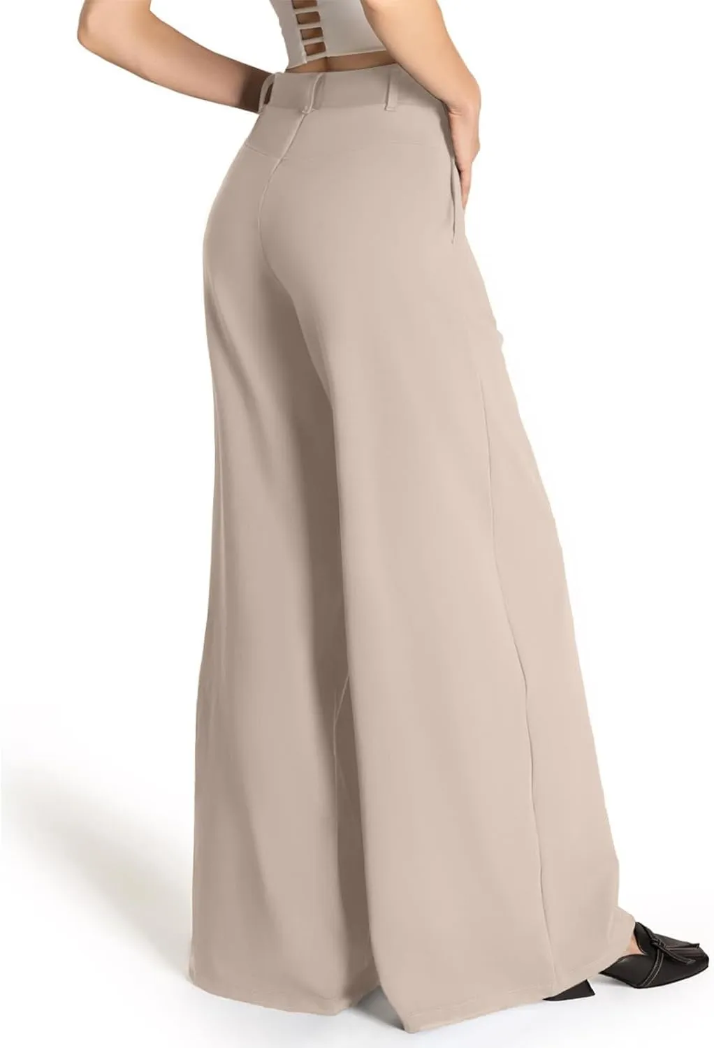 Plus Size Business Casual Pants for Women Wide Leg Dress Pants Palazzo Trousers for Office Work