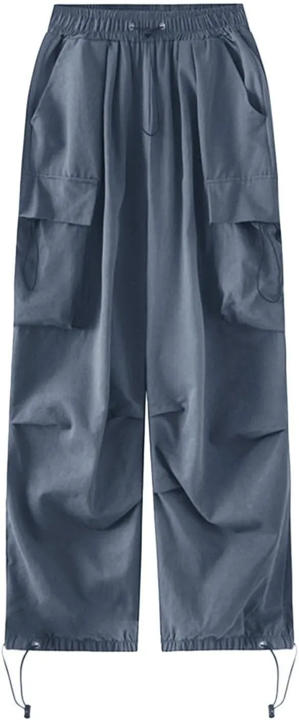 Plus Size Cargo Pants Women Lightweight High Waisted Parachute Pants Trendy Y2K Cargo Sweatpants Joggers