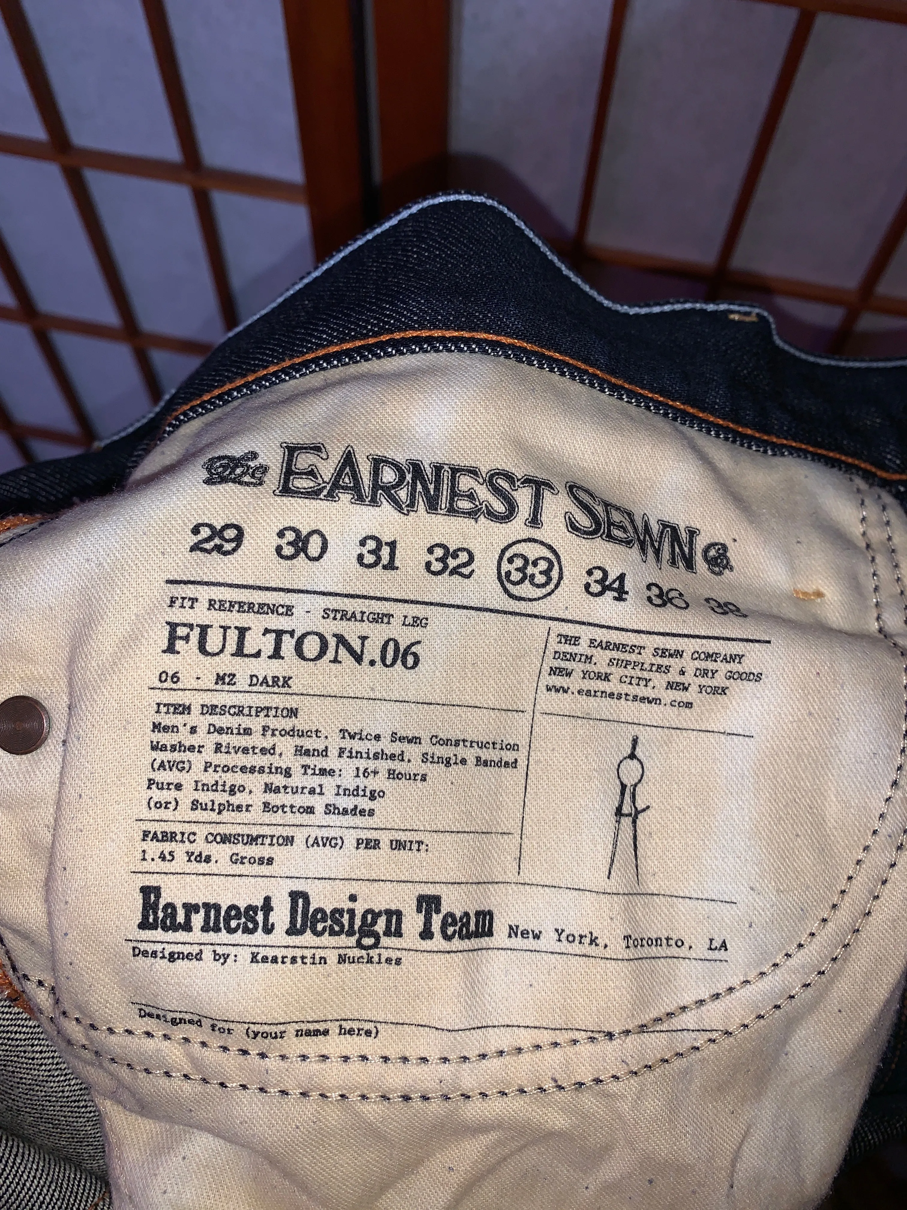 RAW like WRASLIN' Selvedge Jeans, EARNEST SEWN USA