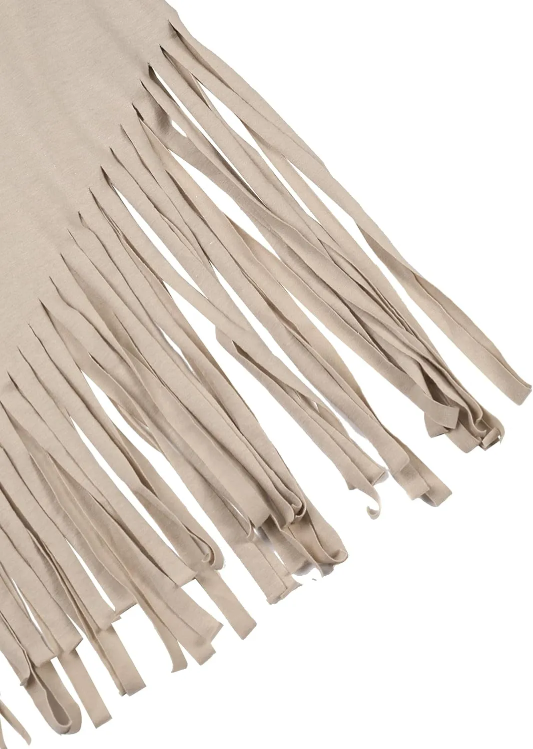 Remidoo Womens Fringe Hem Short Sleeve Round Neck T Shirt Oversized Tee Top