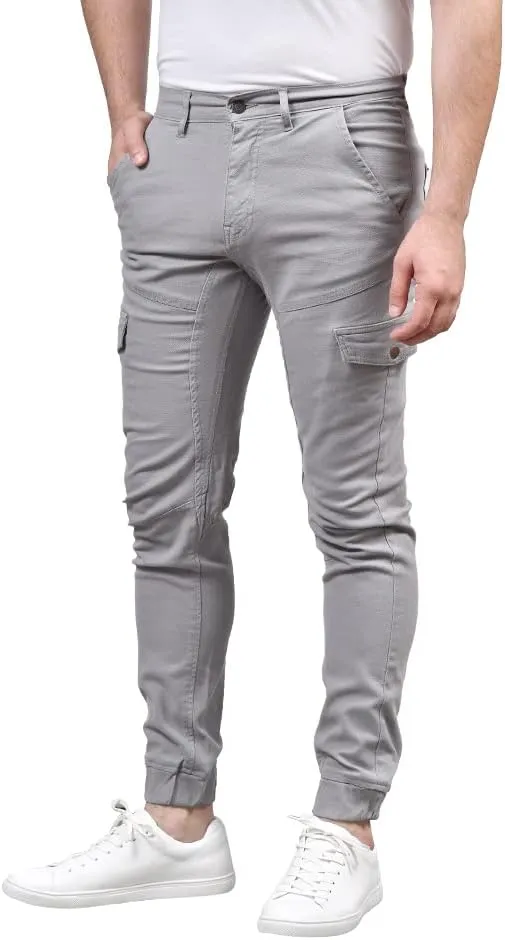 Soroor Cargo Joggers for Men - Slim Fit Cuffed Cargo Pants, Stylish Joggers for Men | Pique Stretch Cotton Mens Jogger