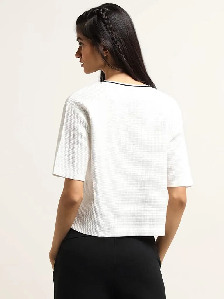 Studiofit White Cotton Loose Fit T-Shirt