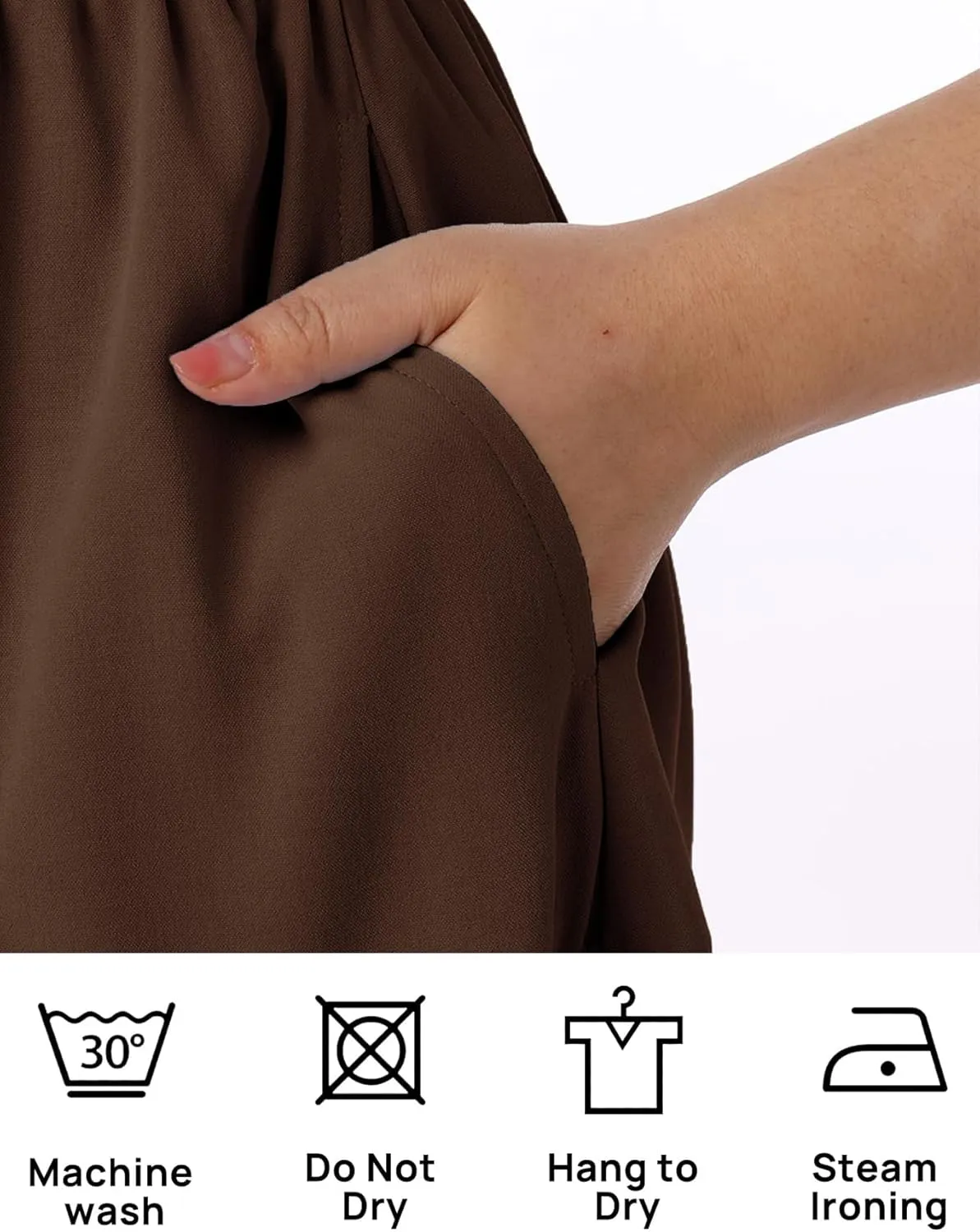 Women's Nursing Dress Flounces Long Sleeve Crew Neck Smocked Bodice Ruched Elastic Waist Tiered Midi with Pockets