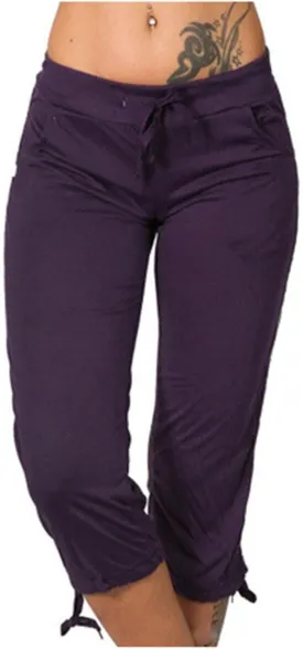 Women's Sweatpants Capri Pants Cropped Jogger Running Pants Lounge Loose Fit Drawstring Waist with Side Pockets